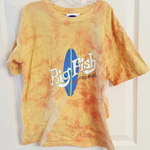 BIG FISH SURFBOARDS Kids Tee Shirt 12 NWT Dip Dye